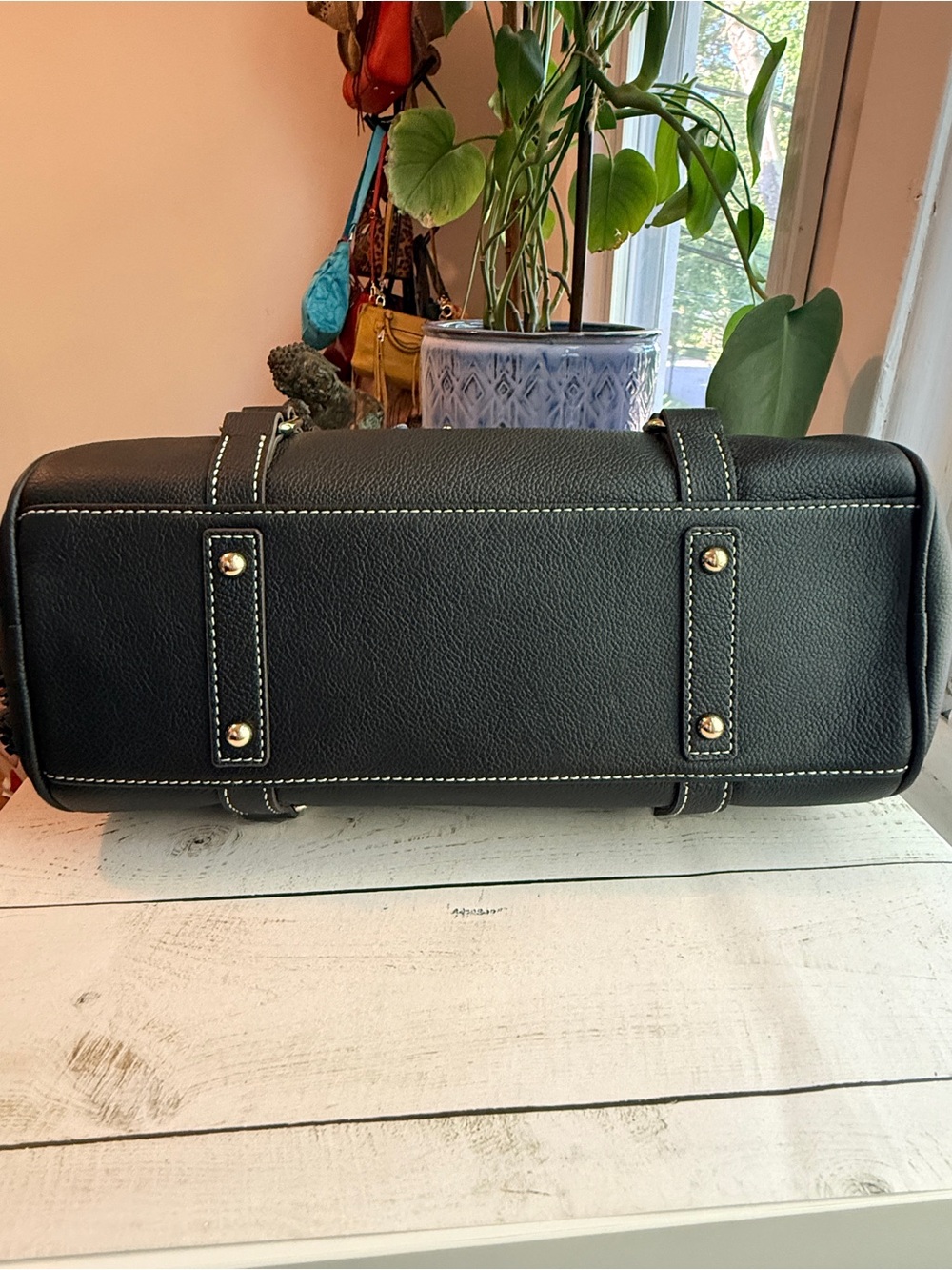 Dooney & Bourke | Black Leather Sorrento Satchel 30 - Picture 7 of 15